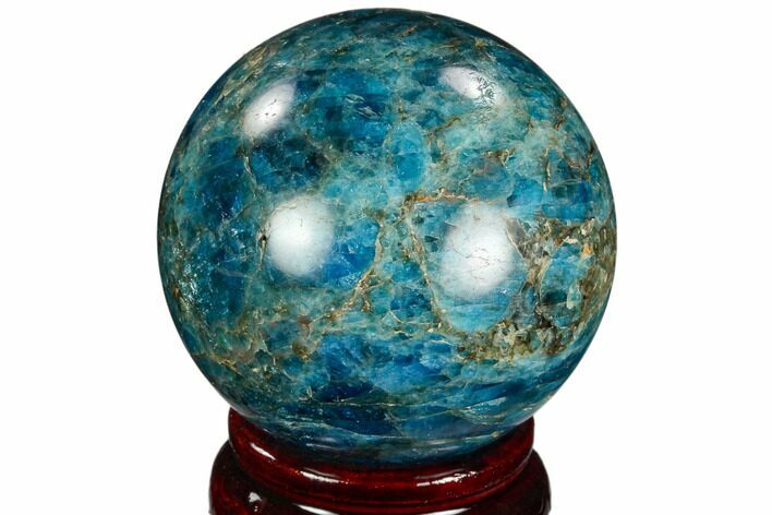 Bright Blue Apatite Sphere - Madagascar #121800